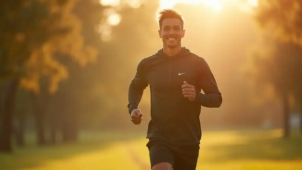 Energetic young man stretching before jogging to illustrate physical activity for mental health practices