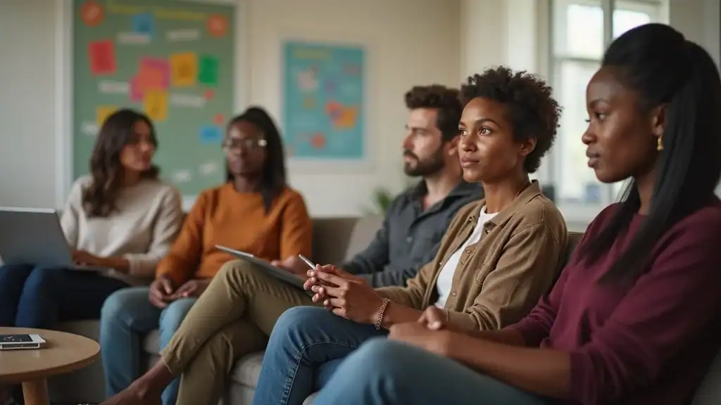 Insightful group using anxiety reduction techniques in a community center