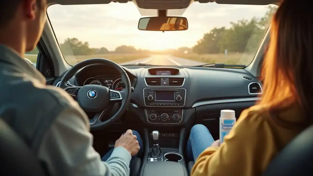 Organized car prepared for calm safe driving environment