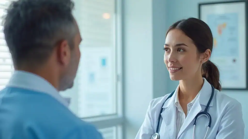 Health professional discussing adjunct therapies beyond stress management psychotherapy