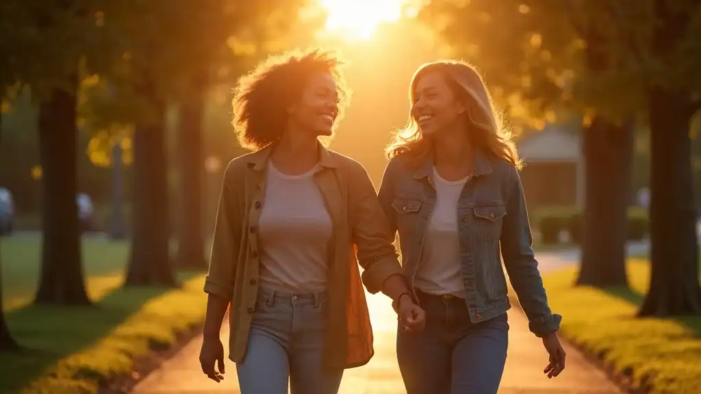 support group for beginners - friends walking outdoors for weight loss support