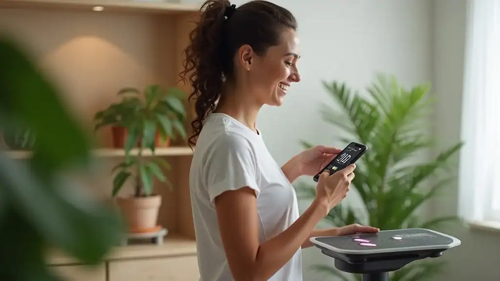 Active person using fitness tracker to calculate caloric intake, applying calorie science definition for body weight