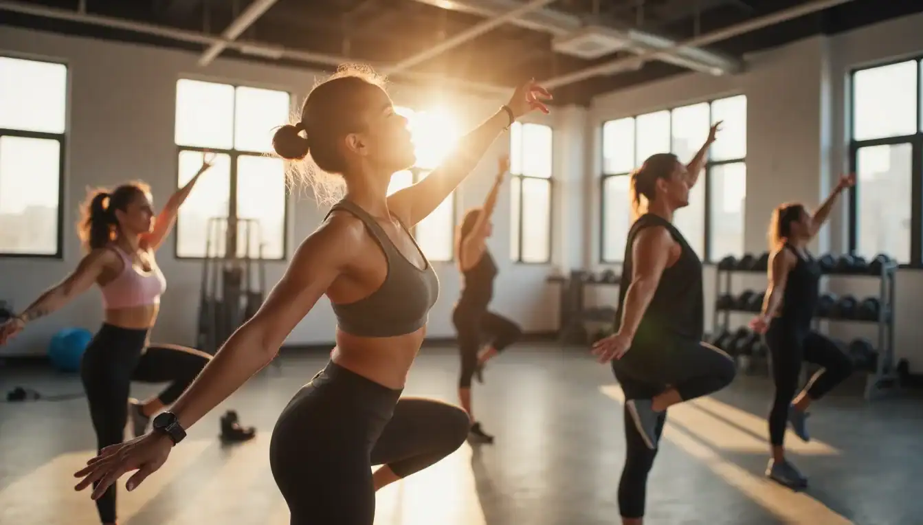 early morning workout for weight loss in a sunlit modern gym
