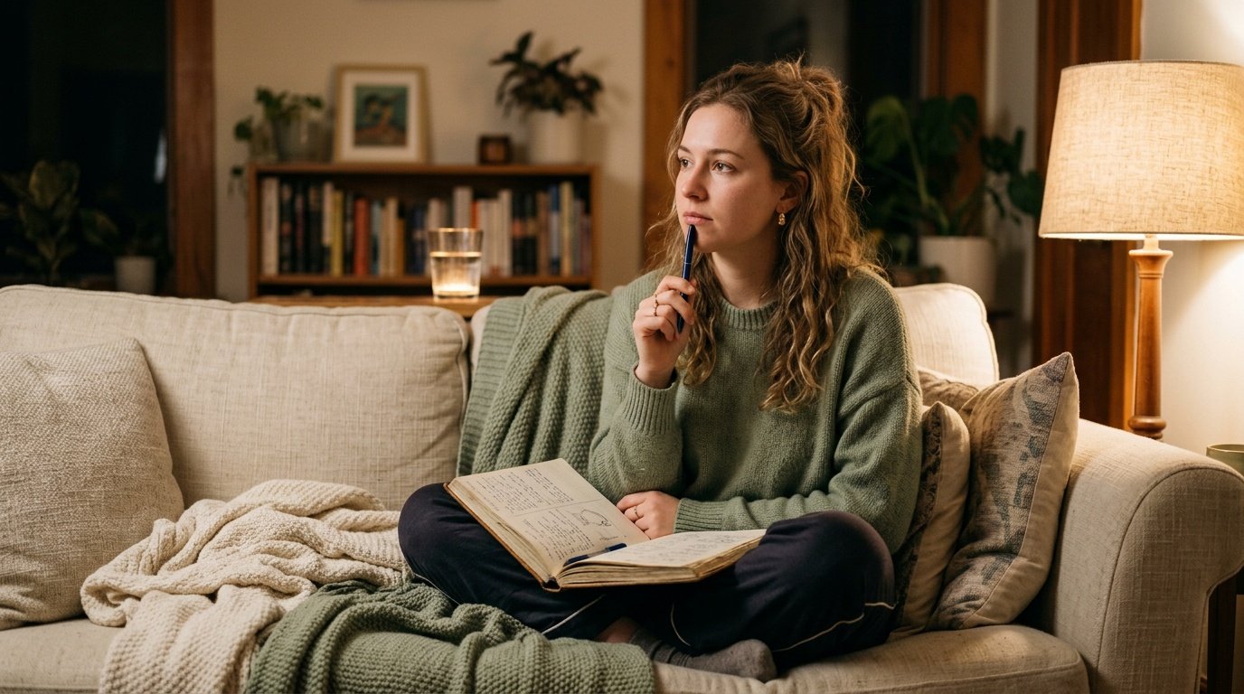 woman journaling as part of cognitive anxiety reduction techniques