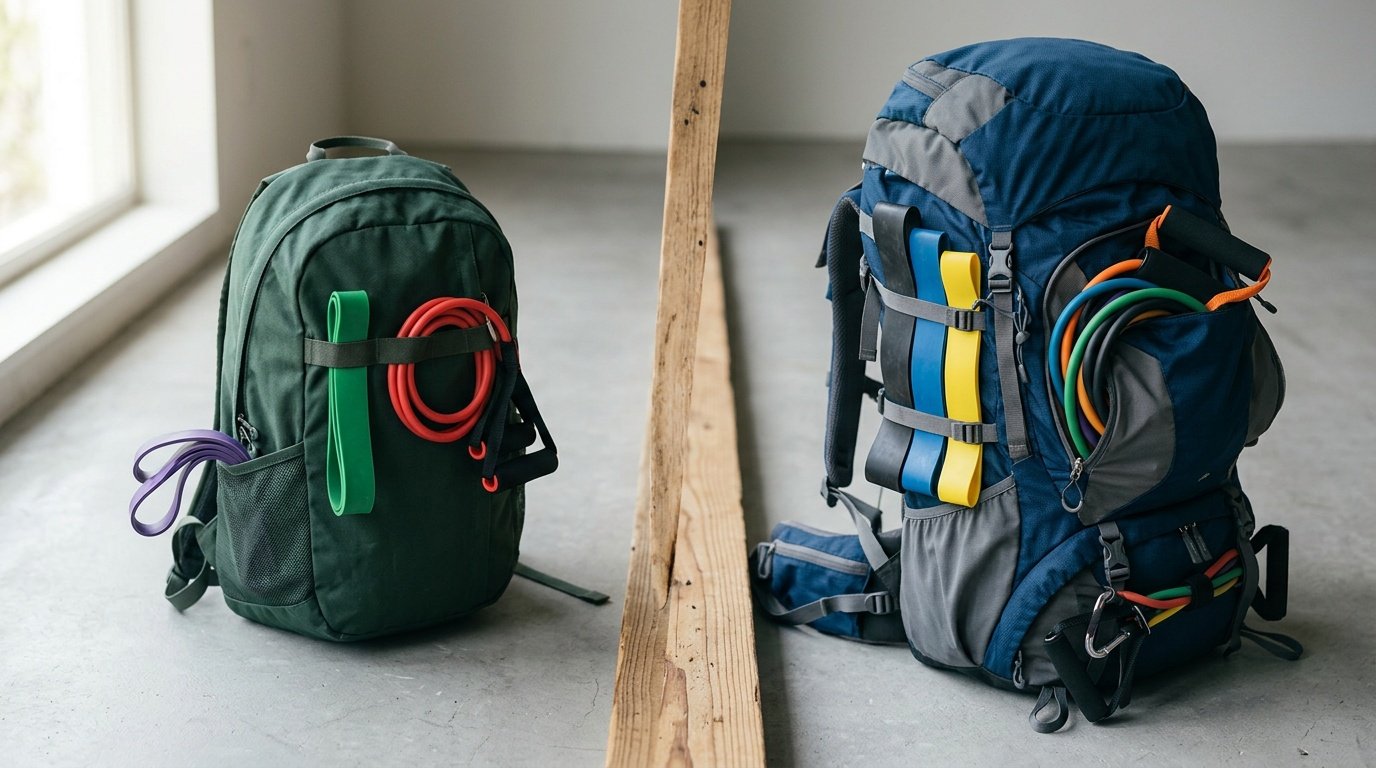 Choosing travel workout equipment based on trip length