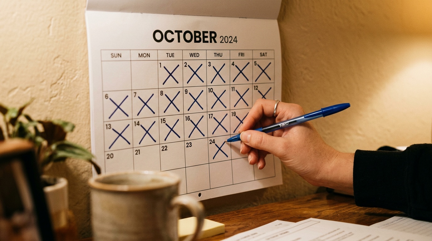 calendar tracking consistency while building healthy lifestyle habits over time