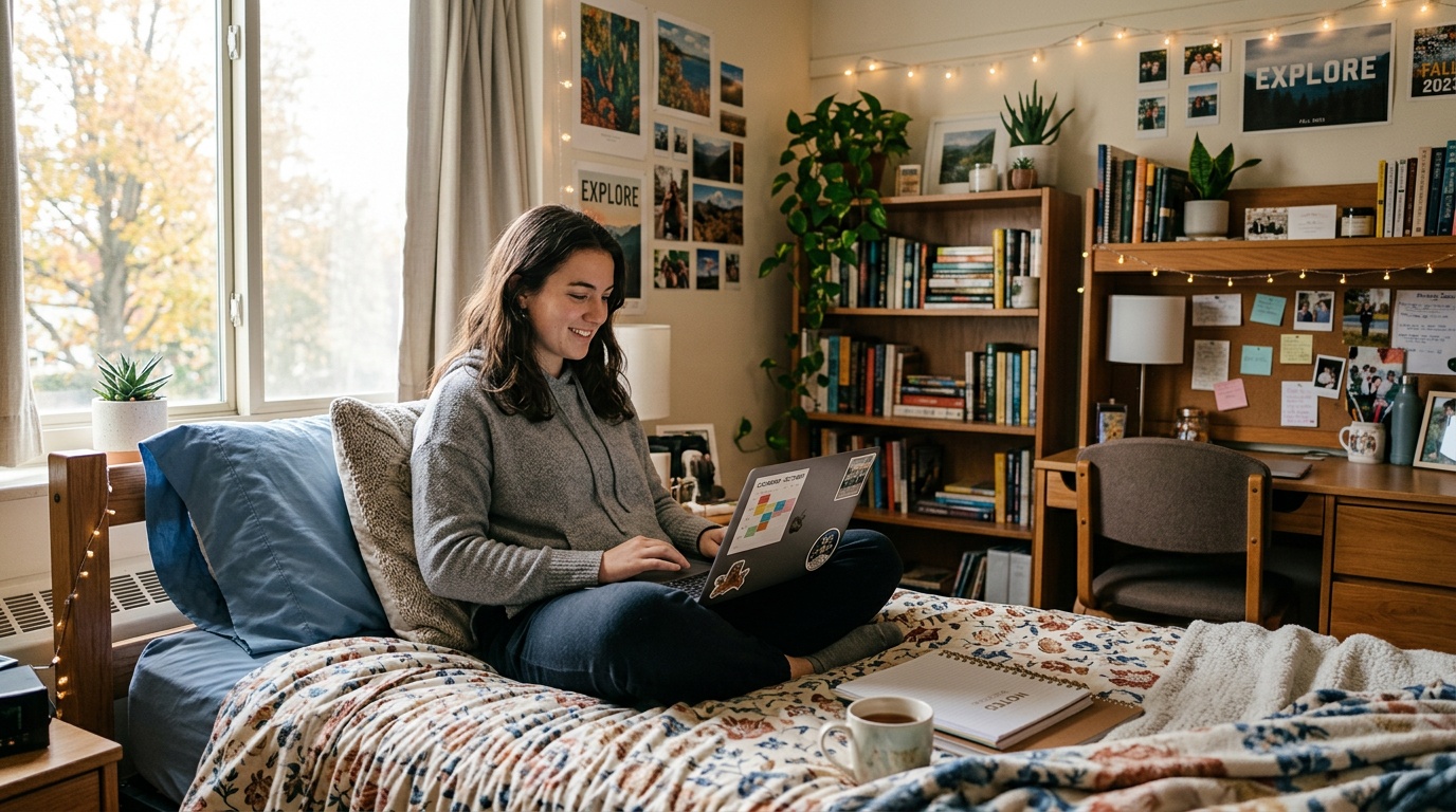 young adult adapting a healthy lifestyle routine to a busy student or shift-work schedule
