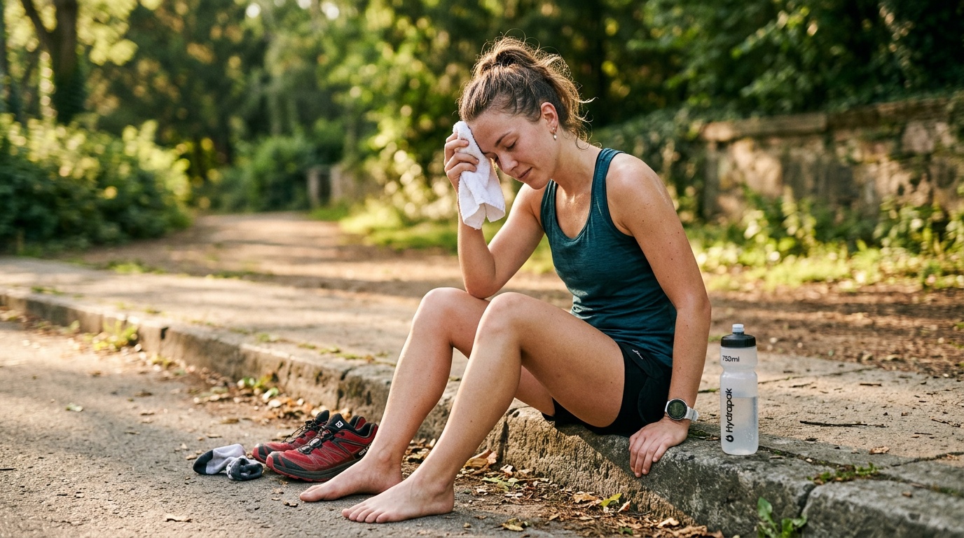 athlete resting during the low carb adaptation period after a training run